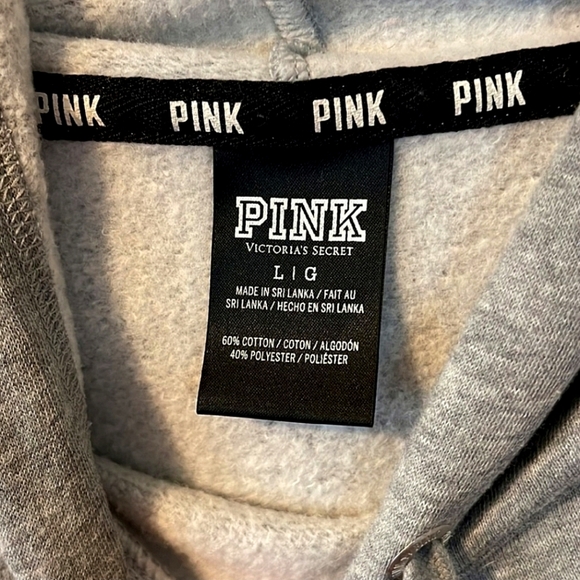 PINK Victoria's Secret Gray and Black Hoodie - Picture 3 of 3